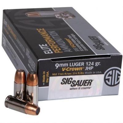  Sig Sauer Elite V- Crown 124gr 9mm Jhp 50rd Box
