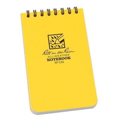  Waterproof Pocket Top- Spiral Notebook - Yellow - 135
