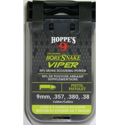  Hoppes Boresnake Viper Den - 9mm /.357 /.380 /.38 Caliber Handgun Bore Cleaner | 24002vd