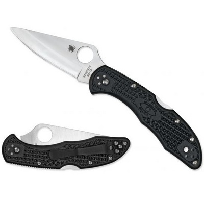  Spyderco Delica 4 Knife Black Frn Folder (2.88 